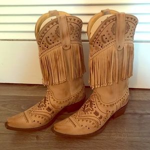 Old Gringo Tan Fringe Stud Cowboy Boots